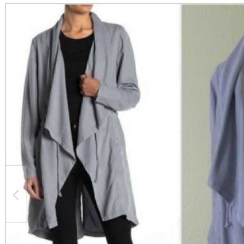 EUC! Max Jeans Tencel Drape Front Jacket - Size Small